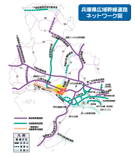 兵庫県広域幹線道路ネットワーク図
