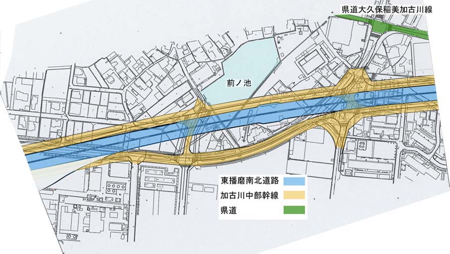 加古川市野口町水足周辺の図